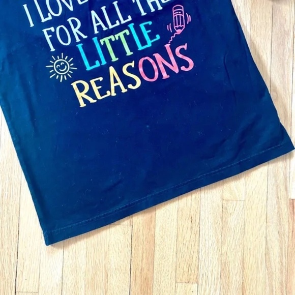 Teacher Inspiring Message Black Graphic T-shirt - Colorful Daycare Teacher Sz  S - Picture 5 of 8